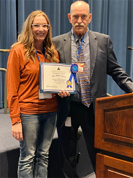 Blue Ribbon Award for We are Miners documentary Brittanie Phillips accepting